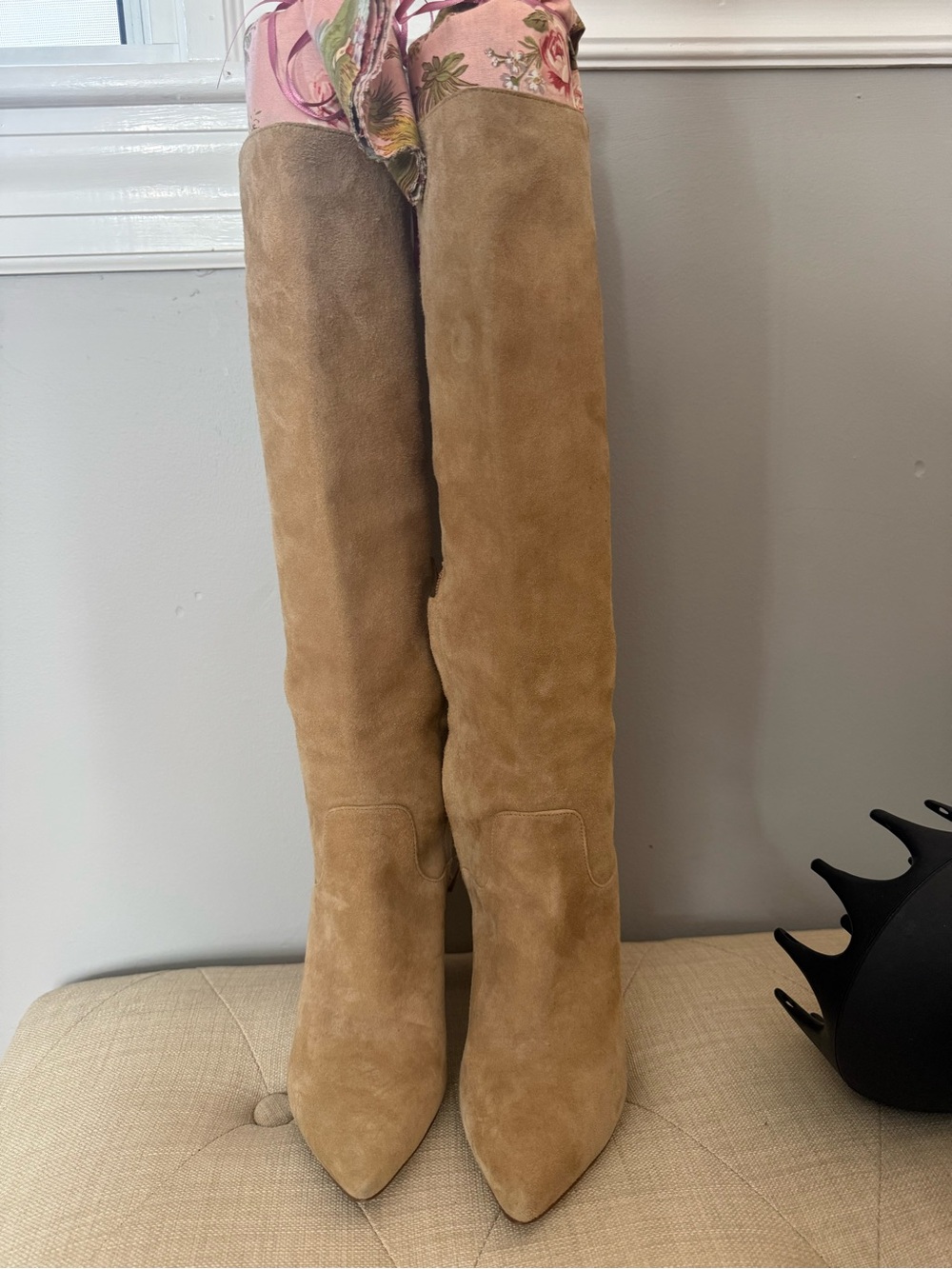 Sam Edelman Tan Suede Over-the-Knee Pointed Toe Boots